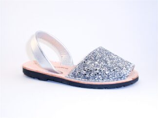 Menorquinas glitter plata infantil