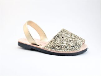 Menorquinas glitter platino infantil