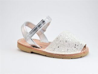 Menorquinas glitter blanco velcro