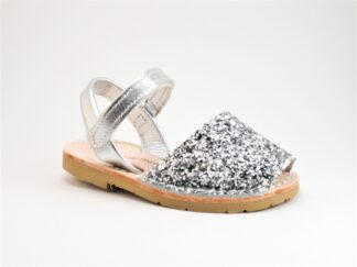 Menorquinas glitter plata velcro