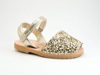 Menorquinas glitter platino velcro