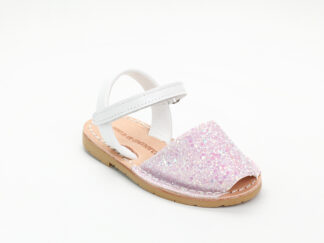 Menorquinas glitter rosa velcro